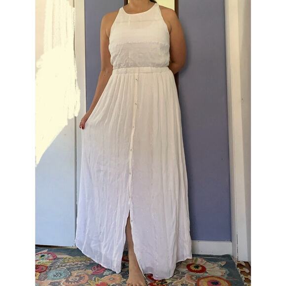 Lauren Conrad Dress Womens White Maxi Lightweight Lined Summer Spring size 10 - Picture 1 of 13